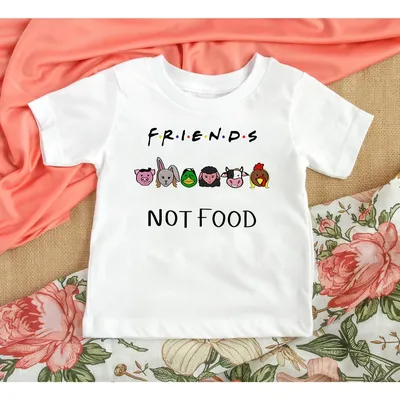 Рубашка с надписью «Friends Not Food», рубашки для малышей, топы для детей  с надписью «best friend», Милая футболка для детей, милые футболки для  малышей, Забавная детская одежда | AliExpress
