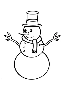 Черно белый снеговик рисунок - 52 фото