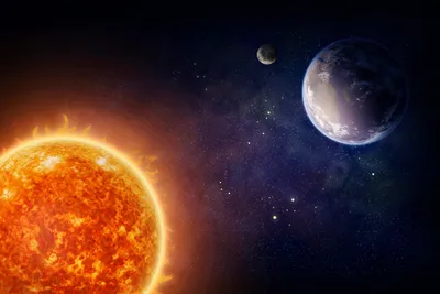 Солнце в космосе иллюстрация штока. иллюстрации насчитывающей красно -  6535422