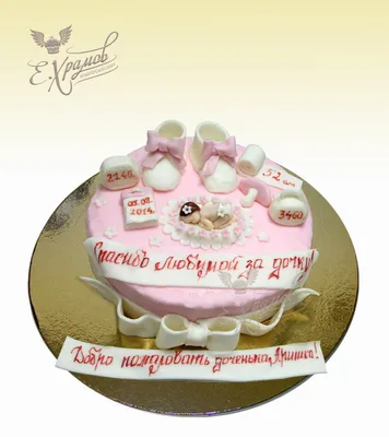 Торт \"Спасибо за дочку\" | Детские торты на рождение дочери на заказ.