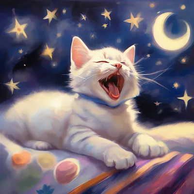Открытка с именем котик мой Спокойной ночи месяц. Открытки на каждый день с  именами и пожеланиями.
