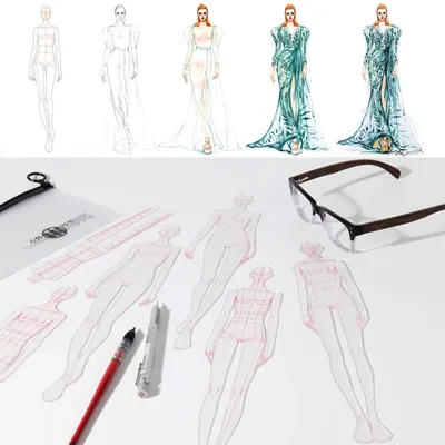 Модная линейка для рисования, дизайн одежды человеческого тела,  динамический ручной рисунок, шаблон, линейка, Женский эффект, стиль  рисования, Вращающийся шарнир | AliExpress