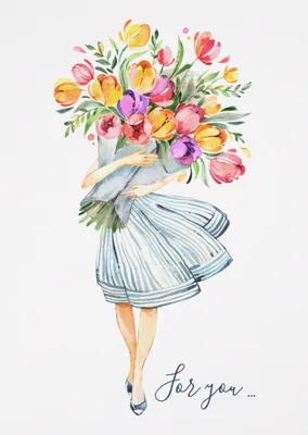Красивые стильные открытки с цветами - 78 фото