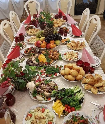 Фотографии стола с едой на день рождения в формате JPG