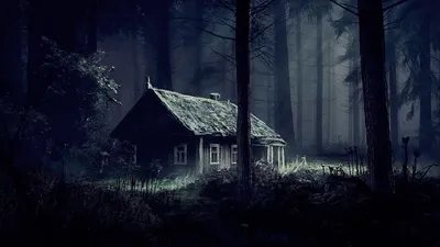 Страшный дом в лесу ночью - 74 фото