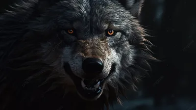 Фото Страшный волк с вороном на лапе, by Helmiruusu