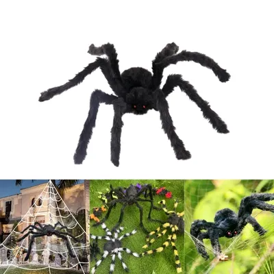 Реалистичные игрушки-пауки, украшение паука на Хэллоуин, страшные пауки  смешанных цветов для мальчиков, девочек, подростков, взрослых, товары для  вечерние на Хэллоуин | AliExpress