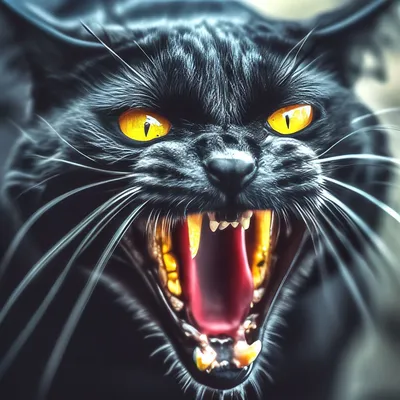 Страшный кот. Чёрный кот, красные …» — создано в Шедевруме