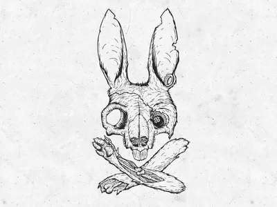 симпатичное кроличье строение. простой рисунок кролика хипстера Иллюстрация  вектора - иллюстрации насчитывающей дети, лук: 247043820