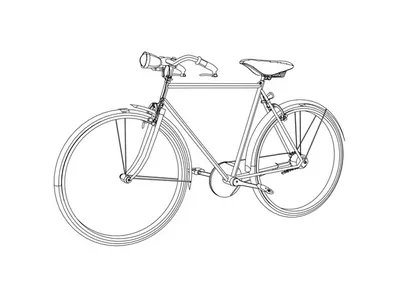 Рисунок велосипеда со словом велосипед на нем. | Премиум векторы