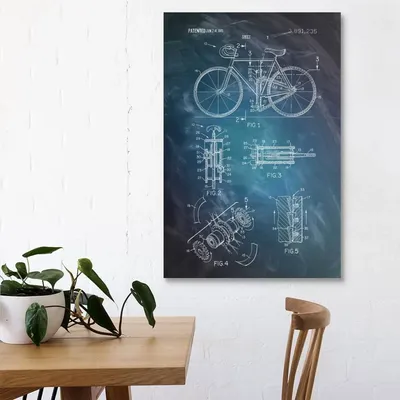 Подробная запатентованная схема велосипеда, холст, художественный плакат и  Настенная картина, современный семейный Декор для спальни, плакаты |  AliExpress