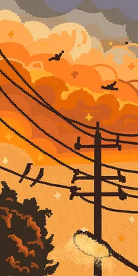 Сумерки небо в пиксельном стиле мобильный телефон обои фон Обои Изображение  для бесплатной загрузки - Pngtree