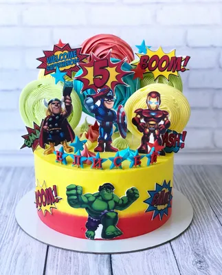 Торт с супергероями | Торт в стиле марвел, Торт супергерои, Праздничные  торты