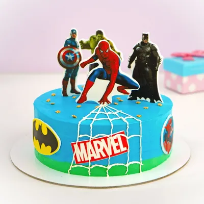 Торт с супергероями для мальчика на 3 года