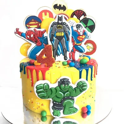 Торт для мальчика с супергероями - 73 photo