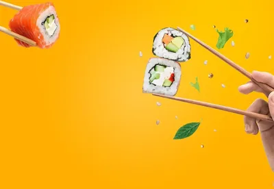 Sushi Rolls In A Plate. Illustration In Oil Painting Style. Фотография,  картинки, изображения и сток-фотография без роялти. Image 202679972