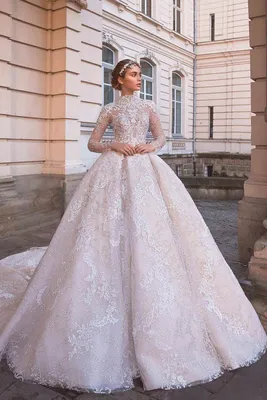 Свадебное пышное платье с рукавами Secret Sposa Аина | Купить свадебное  платье в салоне Валенсия (Москва)