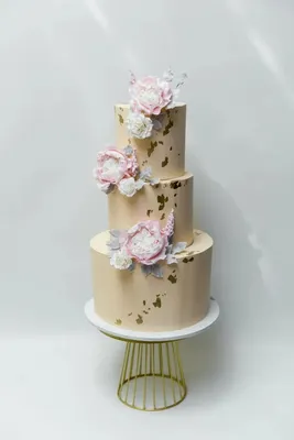 Свадебный торт с цветами из мастики на заказ с доставкой недорого, фото  торта, цена