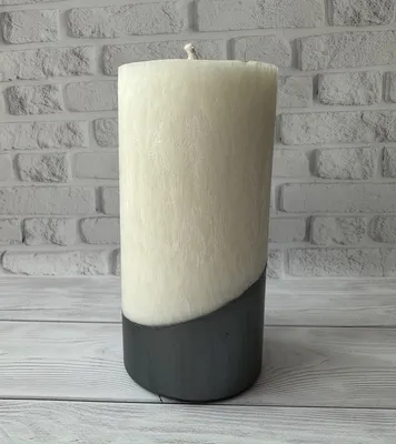 ᐉ Соевая свеча с бетонным основанием 9x10 см Черно-белый (10055935)