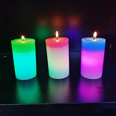 Декоративная восковая свеча с эффектом пламенем и LED подсветкой Candles  magic 7 цветов RGB - Aveopt - оптова дропшипінг платформа в Україні