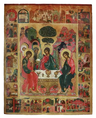 Святая Троица, икона в серебряном окладе, артикул И09740 - купить в  православном интернет-магазине Ладья