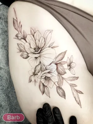 Переводные тату на бедро Flowering ( пионы ) Miami Tattoos 48927245 купить  за 50 700 сум в интернет-магазине Wildberries