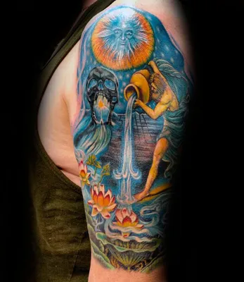 Tattoo by Andrew Viking. - Водолей #татуировка #besttattoo #ink #tattoo  #realism #blackgrey #gurutattoo | Facebook