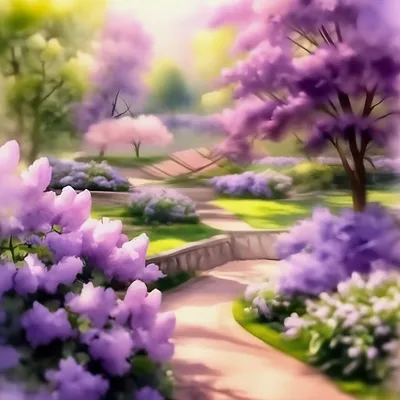 Тема ВРЕМЕНА ГОДА весна парк кусты…» — создано в Шедевруме