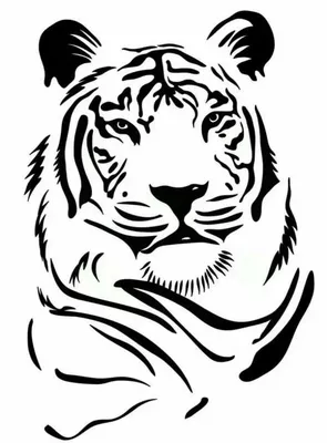 Тигр рисунок для выжигания | Татуировки с тигром, Иллюстрации с тигром,  Животное трафарет