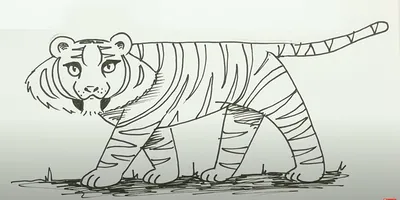 рисунок милый тигр год тигра каракули PNG , рисунок тигра, рисунок уха, тигр  PNG картинки и пнг PSD рисунок для бесплатной загрузки