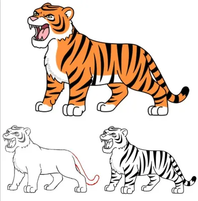 Каля Маля Всё о рисунках. Учимся рисовать: Как нарисовать тигра?