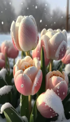 тюльпаны на снегу в лесу. весенний тюльпан. Стоковое Изображение -  изображение насчитывающей флористическо, бутика: 217223793
