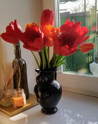 Розовые тюльпаны в вазе купить в Москве с доставкой недорого – id 5741 |  Roses Delivery