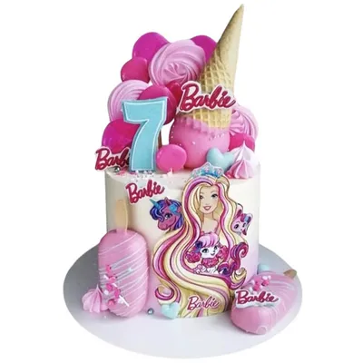 Торт Барби на день рождения 071011623 стоимостью 7 400 рублей - торты на  заказ ПРЕМИУМ-класса от КП «Алтуфьево»