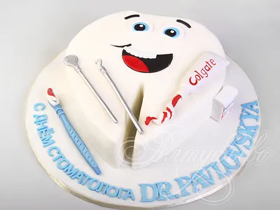 Торт Веселый зубик для стоматолога 0802520 стоимостью 11 340 рублей - торты  на заказ ПРЕМИУМ-класса от КП «Алтуфьево»