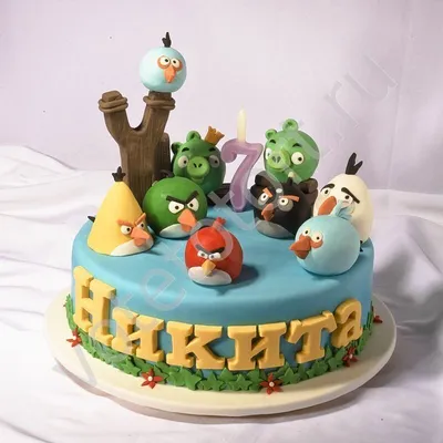 Торт Поросенок Энгри | Недорогие торты с птичками и поросятами Angry Birds