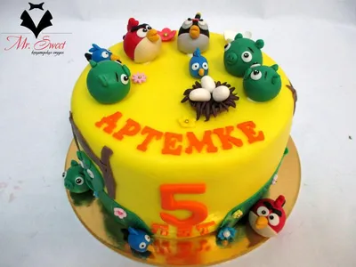 Детский торт Angry Birds ДТ19 на заказ в Киеве ❤ Кондитерская Mr. Sweet