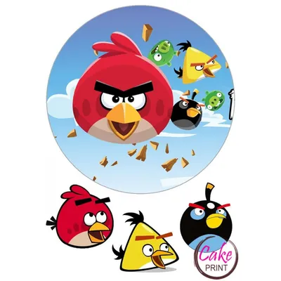 Большой торт Angry Birds | Детские торты для большой компании на заказ