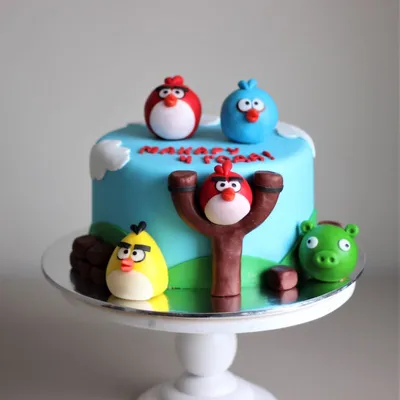 Торт Angry Birds без мастики (M5979) — на заказ по цене 950 рублей кг |  Кондитерская Мамишка Москва