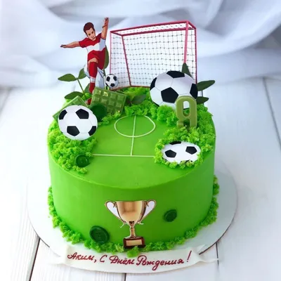 Торт Футбольное поле с мячом с надписью | Exclusive Cake