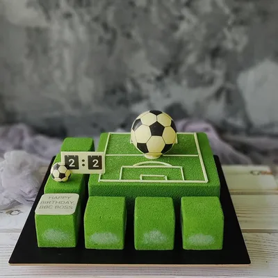 Торт футбол с надписью (84) - купить на заказ с фото в Москве