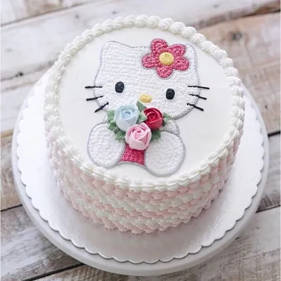 ДЕТСКИЙ ТОРТ ХЕЛЛОУ КИТТИ.кремовый торт, как украсить торт,Cake Hello Kitty  - YouTube