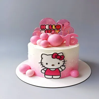 Детский торт для девочки \"Hello Kitty с цветами\" можно купить с ценой от  2450.00 рублей
