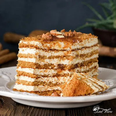 Russian Honey Cake Recipe - Торт \"Медовик\" (video) - Tatyanas Everyday Food