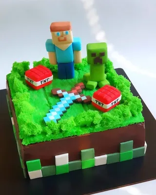 Торт майнкрафт | Торт minecraft, Торт, Детский торт