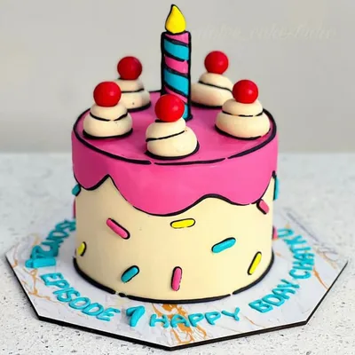 Красочный мультяшный торт Дубай - Торты ко дню рождения ОАЭ - Отправить в  Дубай сейчас! – Идеальный торт Дубай, ООО