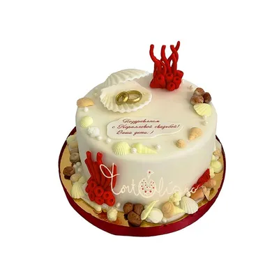 Торт на Коралловую свадьбу 35 лет 24023919 стоимостью 12 200 рублей - торты  на заказ ПРЕМИУМ-класса от КП «Алтуфьево»
