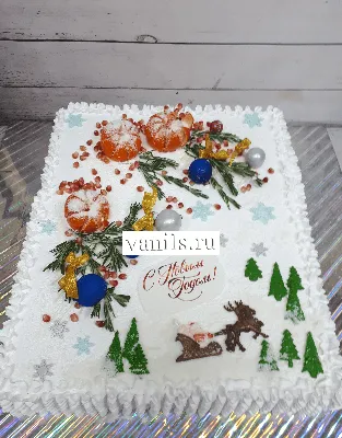 Торт на Новый год №951 купить в Москве по выгодной цене | Кондитерская «На  Большевике»