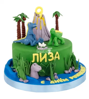Торты с динозаврами – на заказ по цене от 1700 руб. в Москве