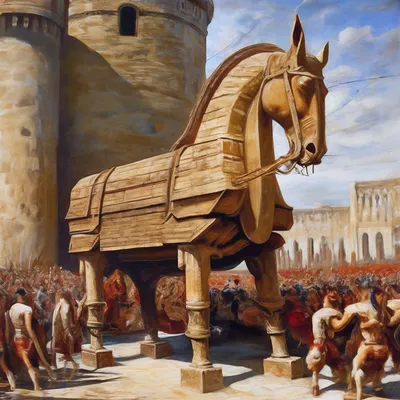 Рисунок троянский конь - 59 фото